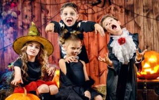 Kids dressed up for Halloween