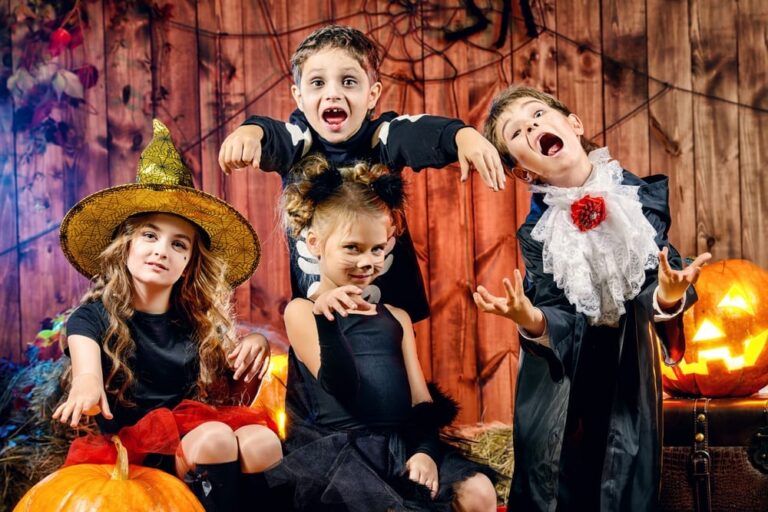 Kids dressed up for Halloween