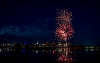 Photo of fireworks during Harrisburg and Gettysburg 4th of July