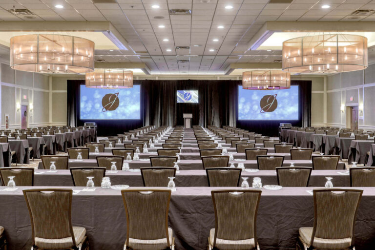 Photo inside the ballroom of our Harrisburg event center at The Central Hotel