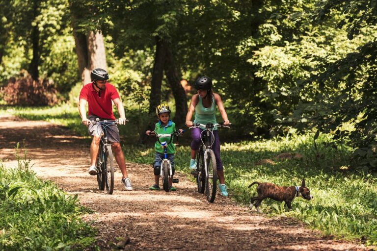 Family riding the bike trails near Harrisburg PA