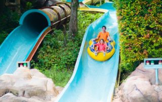 People going down waterslide at Herhseypark waterpark