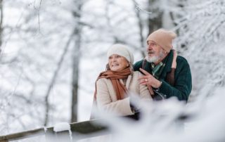 elderly couple enjoying winter activities in Harrisburg PA