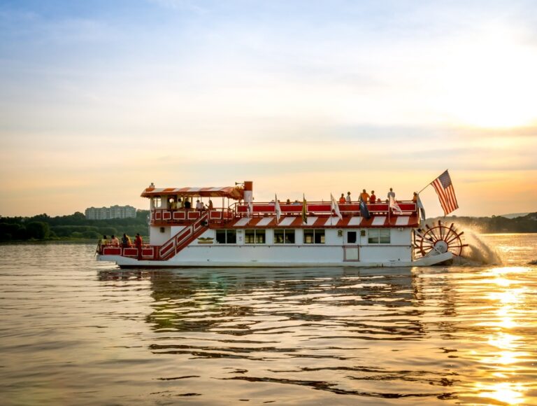 Harrisburg Riverboat at sunset on the Susquehanna River